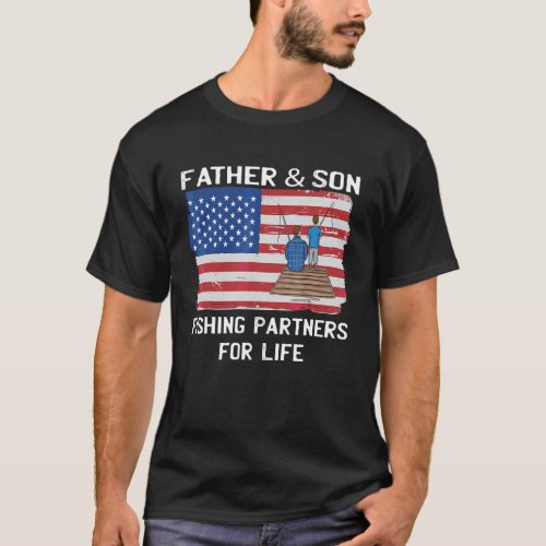 Father Son Fishing Partners For Life Fathers Day  T_Shirt