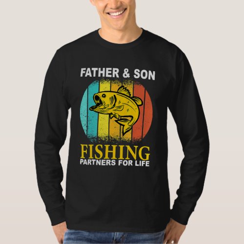 Father Son Fishing Partners For Life Fathers Day  T_Shirt