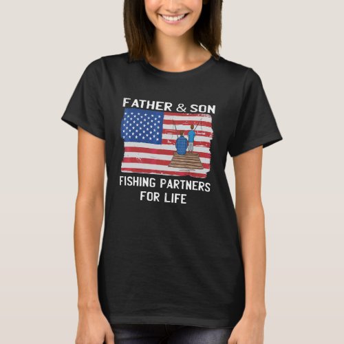 Father Son Fishing Partners For Life Fathers Day  T_Shirt