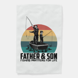 Father Son Fishing Partners For Life Garden Flag