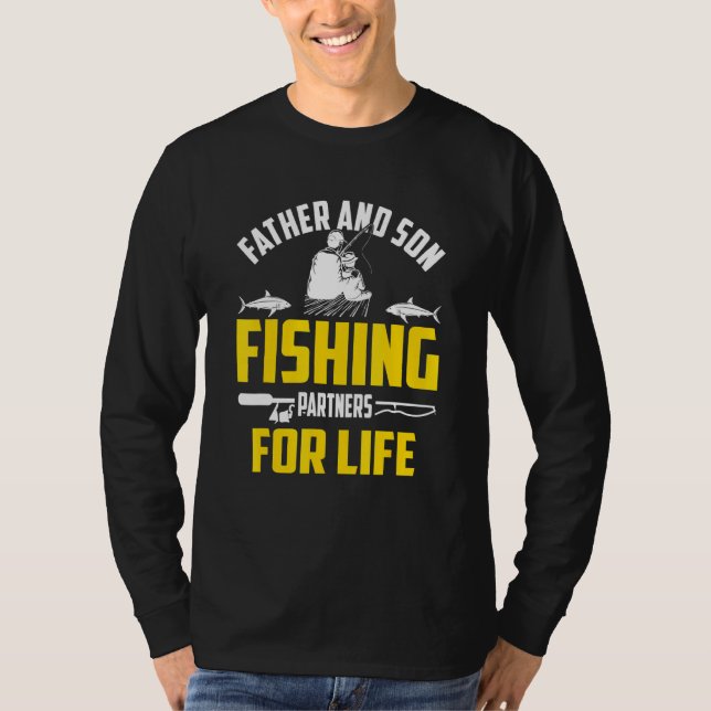 Father Son Fishing Partners For Life Retro Matchin T-Shirt (Front)