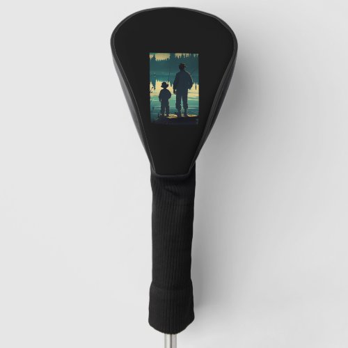 Father_Son Fishing Silhouette Golf Head Cover