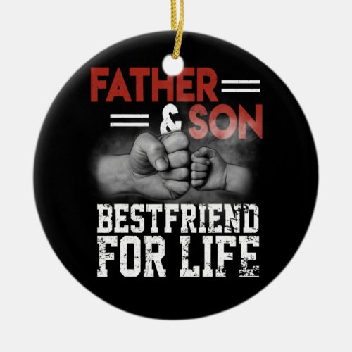 Father Son Friends Fist Bump Dad Fathers Day Ceramic Ornament