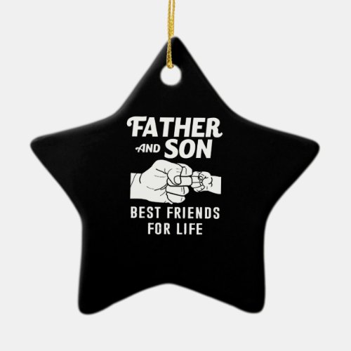 Father Son Friends Fist Bump Shirt Father Day Ceramic Ornament