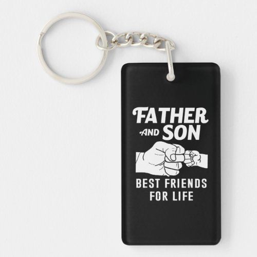 Father Son Friends Fist Bump Shirt Father Day Keychain
