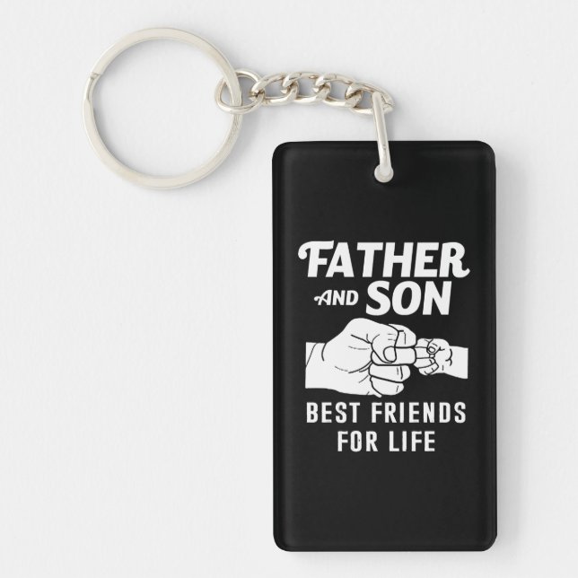 Father Son Friends Fist Bump Shirt Father Day Keychain (Front)