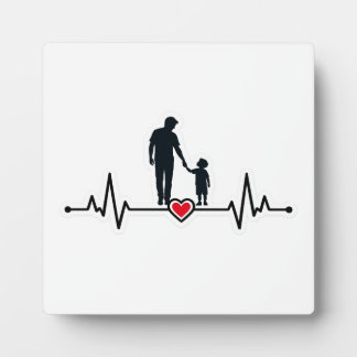 Father & Son Heartbeat Silhouette Award Plaque 