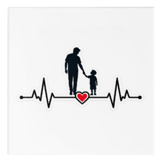 Father & Son Heartbeat Silhouette Award Plaque  Acrylic Print
