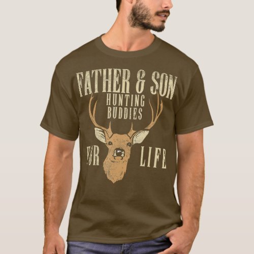 Father Son Hunting Buddies Matching Hunter Dad T_Shirt