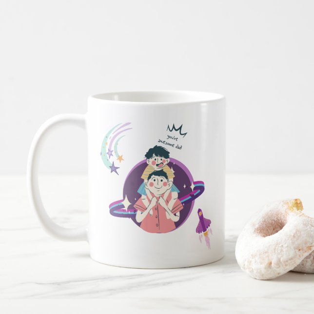 Father & Son Pattern Coffee Mug (With Donut)
