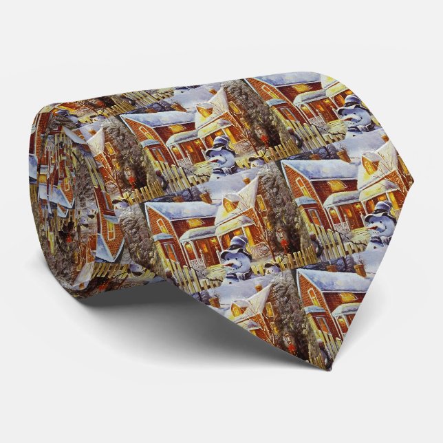 Father & Son Snowman Tie (Rolled)