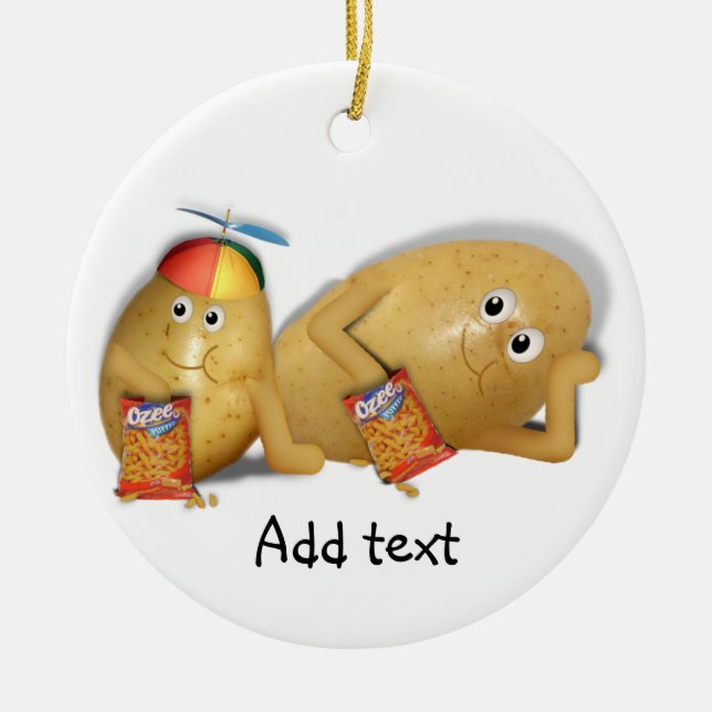 Father & Son Spuds Ceramic Ornament (Front)