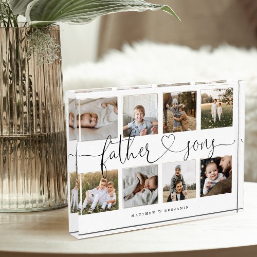 Father Sons Heart Script  Photo Grid Collage