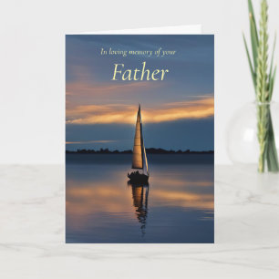 Father Sympathy Condolences Loss of Dad Sailboat Card