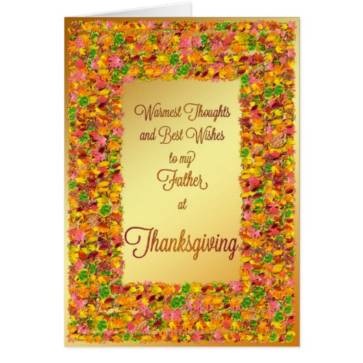 Father, Thanksgiving, fall leaves Cards (Front)