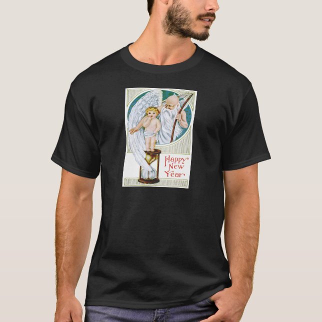 Father Time Baby New Year Hourglass T-Shirt (Front)