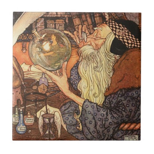 Father Time Vintage New Year Ceramic Tile