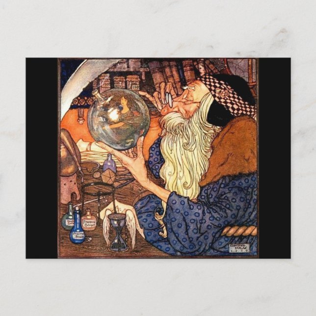 Father Time vintage postcard (Front)