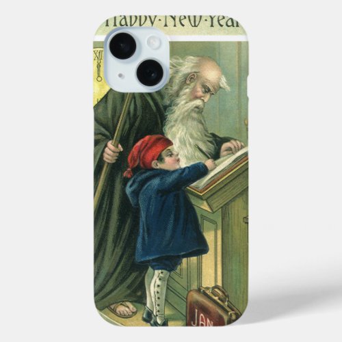 Father Time Wishing You a Happy New Year iPhone 15 Case