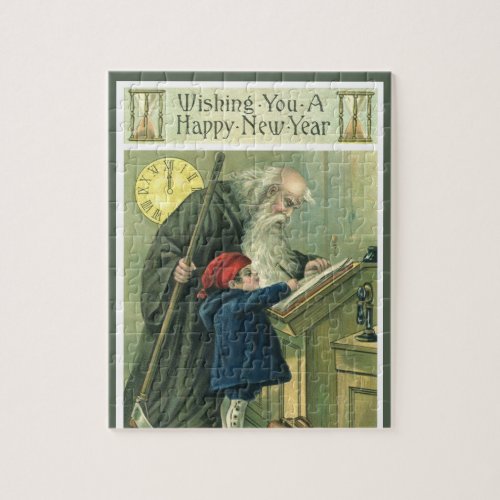 Father Time Wishing You a Happy New Year Jigsaw Puzzle