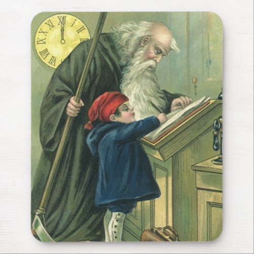 Father Time Wishing You a Happy New Year Mouse Pad