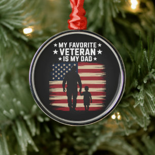 Father Veterans Day Dad Proud Metal Ornament