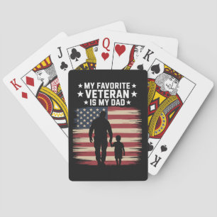 Father Veterans Day Dad Proud Poker Cards