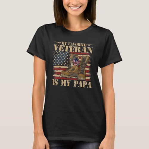 Father Veterans Day My Favorite Veteran Is My PaPa T_Shirt
