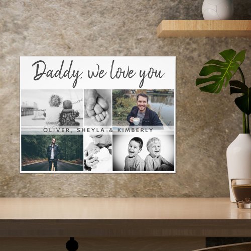 Father with Kids and Family Dad 6 Collage Photo Print