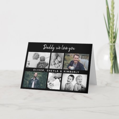 Father with Kids and Family Dad 6 Photo Card