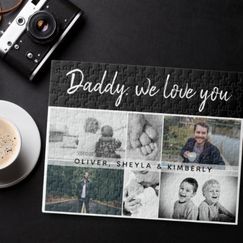 Father With Kids And Family Dad 6 Photo Collage Jigsaw Puzzle by OneLook at Zazzle