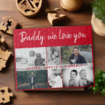 Father with Kids and Family Dad 6 Photo Collage Jigsaw Puzzle<br><div class="desc">Father with Kids and Family Dad 6 Photo Collage puzzle. Collage of 6 photos, father`s name with a sweet message in a trendy script and names of children overlaying the images. Add your 6 favorite family photos. Lovely keepsake and a gift for a birthday, Father`s Day or Christmas for a...</div>
