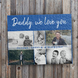 Father with Kids and Family Dad 6 Photo Collage Jigsaw Puzzle<br><div class="desc">Father with Kids and Family Dad 6 Photo Collage puzzle. Collage of 6 photos, father`s name with a sweet message in a trendy script and names of children overlaying the images. Add your 6 favorite family photos. Lovely keepsake and a gift for a birthday, Father`s Day or Christmas for a...</div>