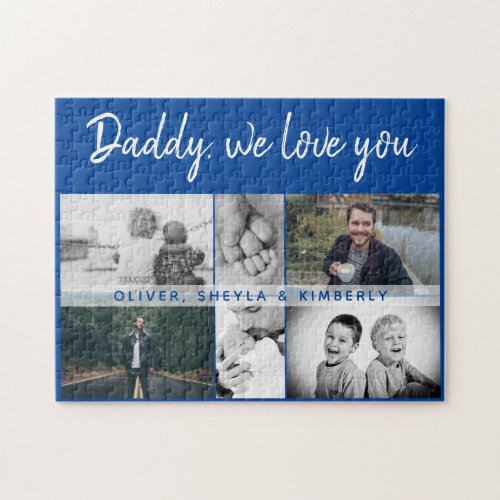 Father with Kids and Family Dad 6 Photo Collage Jigsaw Puzzle