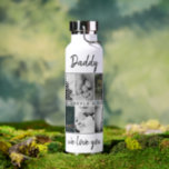 Father with Kids and Family Dad 6 Photo Collage Water Bottle<br><div class="desc">Father with Kids and Family Dad 6 Photo Collage water bottle. Collage of 6 photos, father`s name with a sweet message in a trendy black script and names of children that overlay the photos. Add your 6 favorite family photos. Sweet keepsake and a gift for birthday, Father`s Day or Christmas...</div>