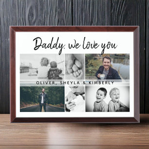 Father with Kids and Family Dad Collage Photo Award Plaque