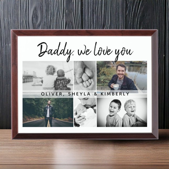 Father with Kids and Family Dad Collage Photo Award Plaque (Creator Uploaded)