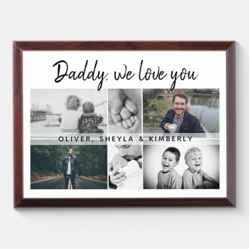 Father with Kids and Family Dad Collage Photo Award Plaque