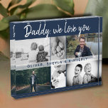 Father with Kids and Family Dad Collage Photo Block<br><div class="desc">Father with Kids and Family Dad Photo Collage photo block. Collage of 6 photos, father`s name with a sweet message in a trendy script and names of children that overlay the photos. Add your 6 favorite family photos. Sweet keepsake and a gift for birthday, Father`s Day or Christmas for a...</div>