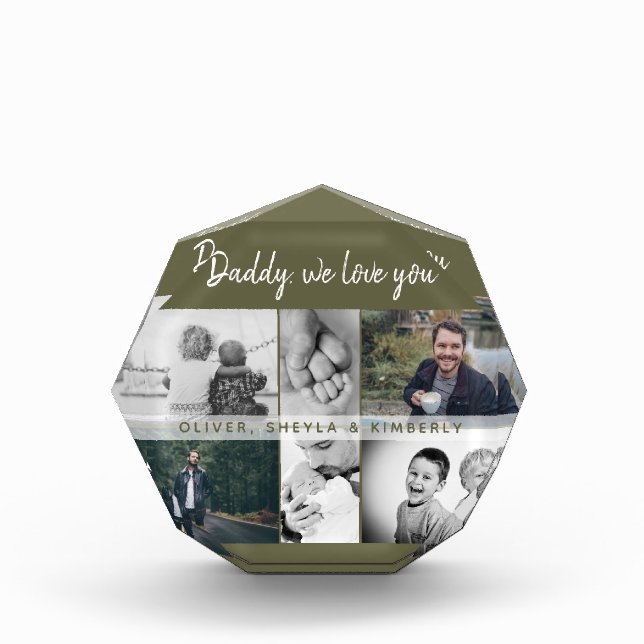 Father with Kids and Family Dad Collage Photo Block (Front)
