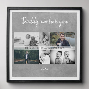 Father with Kids and Family Dad Father`s Day 6 Peel And Stick Photo Tile