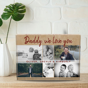 Father with Kids and Family Dad Father`s Day 6 Photo Block