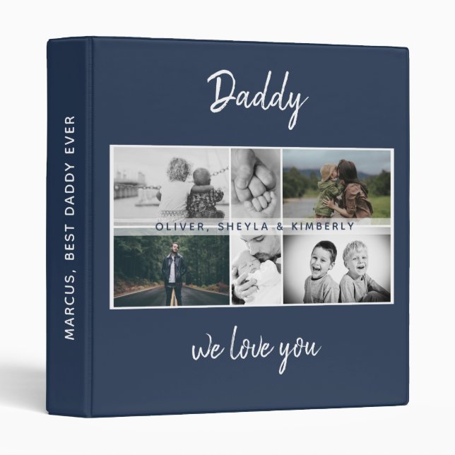 Father with Kids and Family Dad Photo Album 3 Ring Binder (Front/Spine)