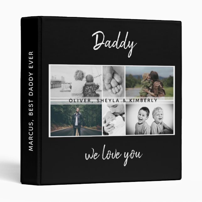 Father with Kids and Family Dad Photo Album 3 Ring Binder (Front/Spine)