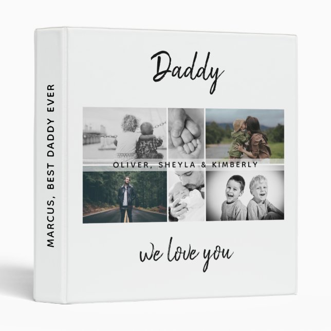 Father with Kids and Family Dad Photo Album 3 Ring Binder (Front/Spine)