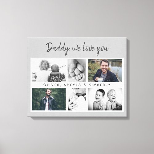 Father with Kids and Family Dad Photo Canvas