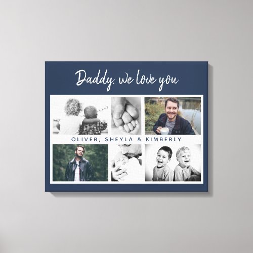 Father with Kids and Family Dad Photo Canvas