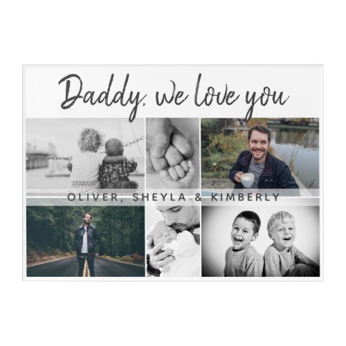Father with Kids and Family Dad Photo Collage Acrylic Print