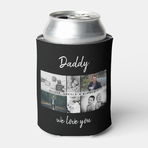 Father with Kids and Family Dad Photo Collage Can  Can Cooler