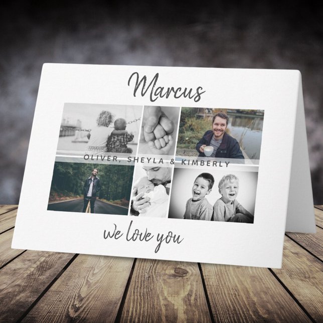 Father with Kids and Family Dad Photo Collage Card (Creator Uploaded)